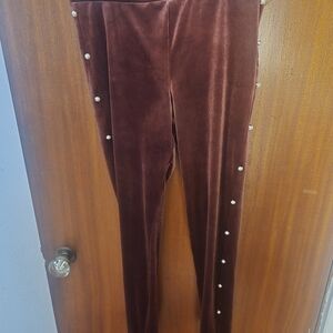 Torrid Velvet Leggings with Pearl Details